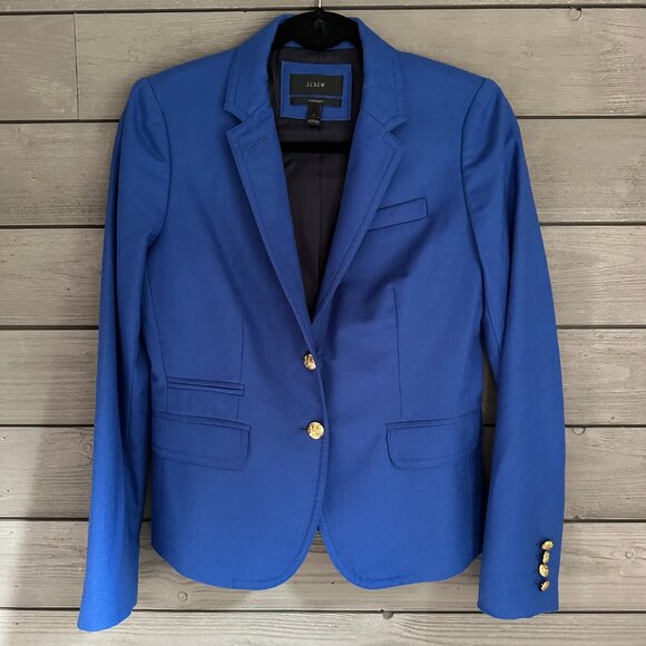 Jcrew Schoolboy Wool Blazer Blue Size 4 - Picture 1 of 10
